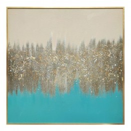Wall painting, turquoise and golden color SJ-130008-H