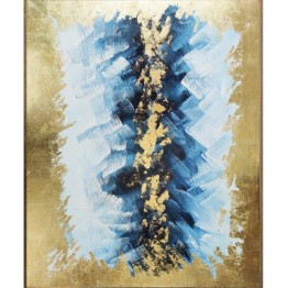 Large wall painting in blue and gold tones SJ-130013-C