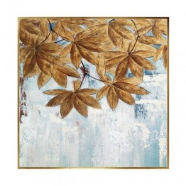 Autumn leaves painting - brown and sky blue SJ-130016-B