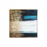 Abstract art painting - blue, white and gold SJ-130036-A