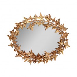 Oval shaped wall mirror with butterfly frame MR-1182