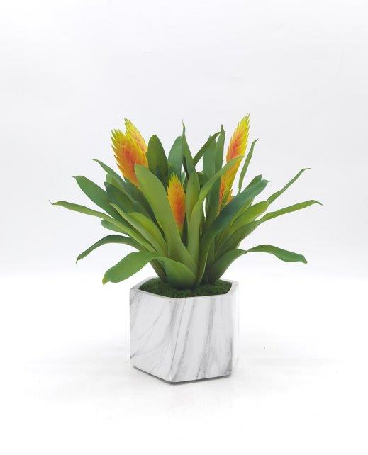 Artificial Flower Vase with canary yellow leaves TRD-125 