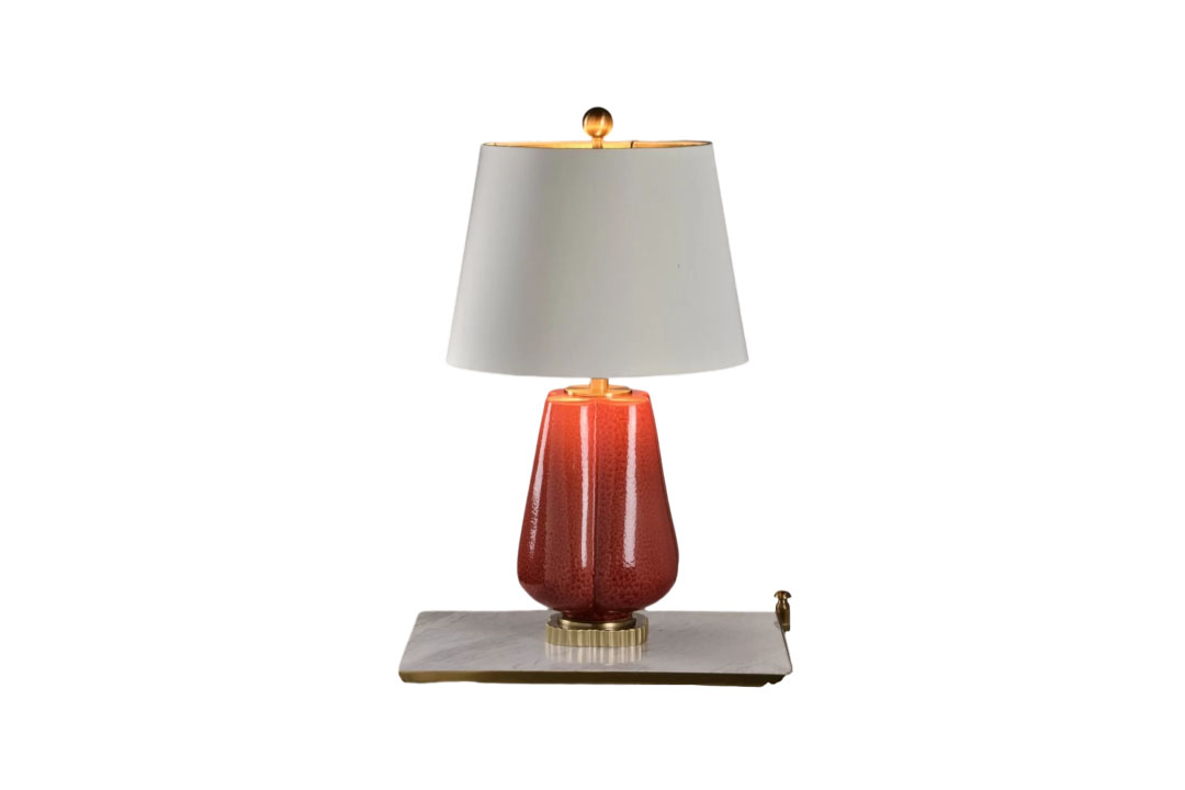 Table lamp with red base HB-1759