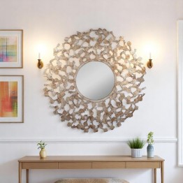 Wall mirror Golden frame shaped like keys, MR-1138-A