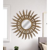 مرآة دائرية تصميم أشعة الشمس - ذهبي  MR-1165-A