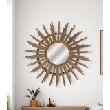مرآة دائرية تصميم أشعة الشمس - ذهبي  MR-1165-A