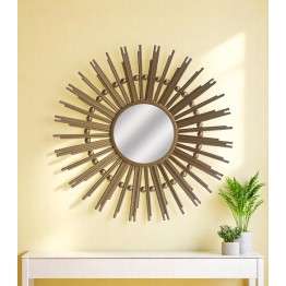 مرآه حائط دائريه ذهبي تصميم أشعة الشمس MR-1165-B