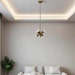 Ceiling chandelier with 6 bulbs golden color MGC-7208-6