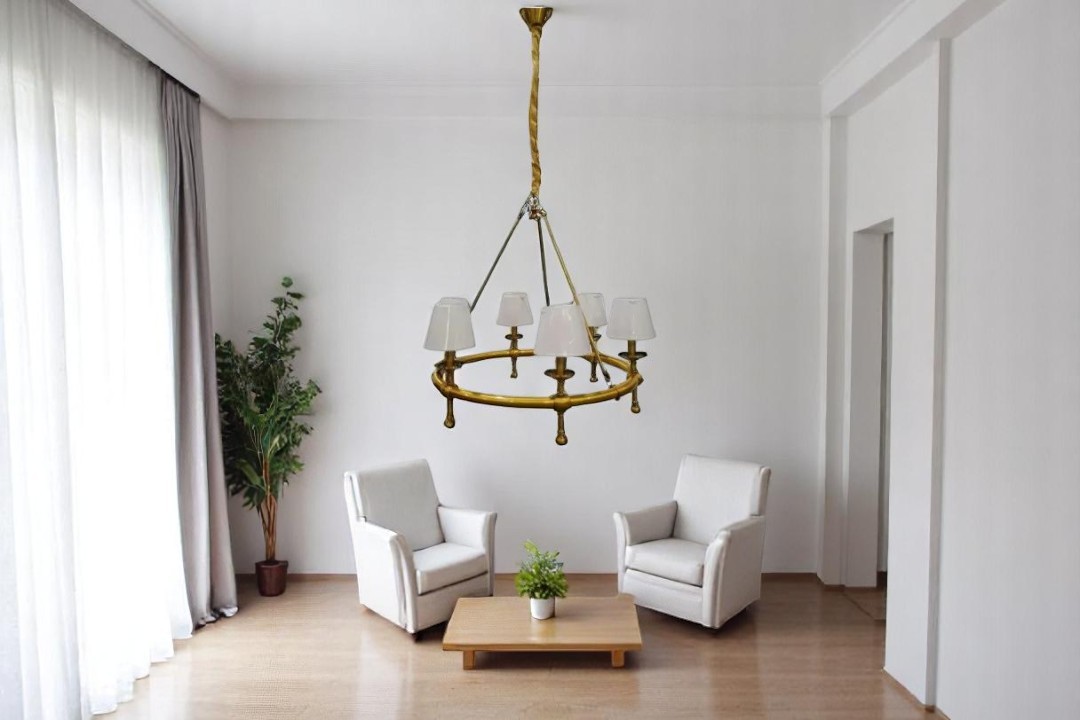 Ceiling chandelier , MGC-2252-6 - Gold & White