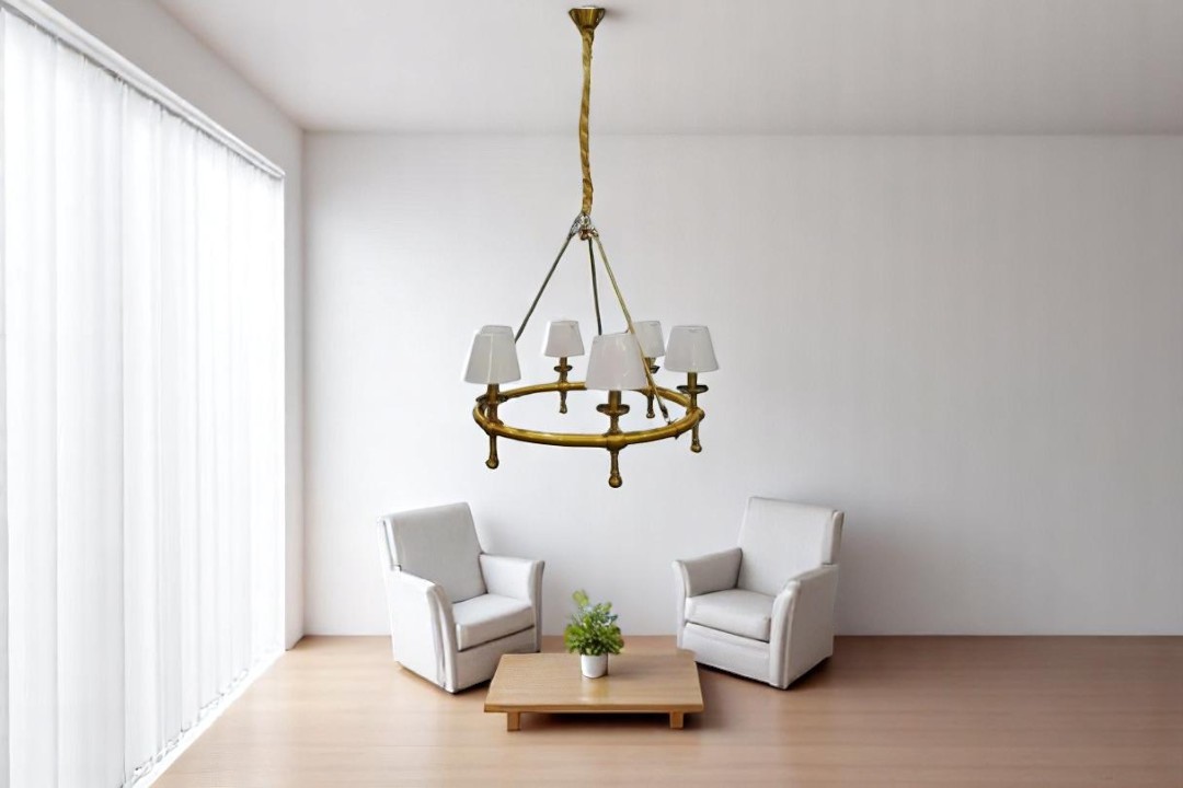 Ceiling chandelier , MGC-2252-6 - Gold & White