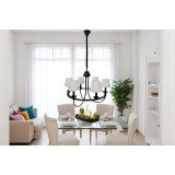  black chandelier lamp, 6 lights, white cover, MGC-13790-6