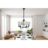  black chandelier lamp, 6 lights, white cover, MGC-13790-6
