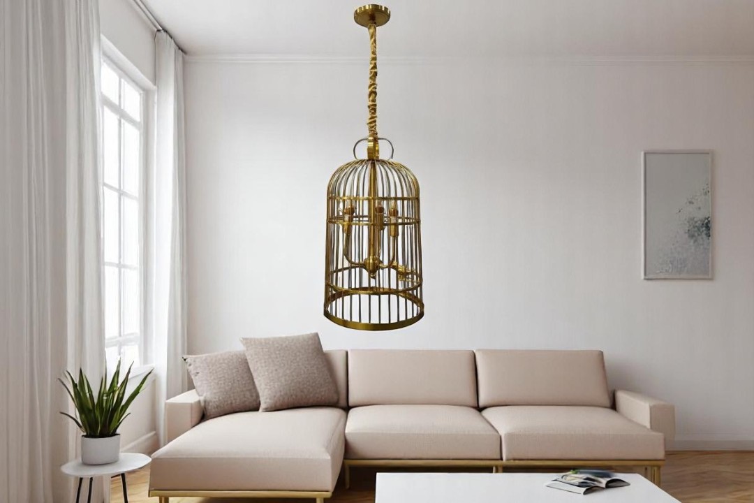 Ceiling chandelier Birdcage shape, MGC-17025-3