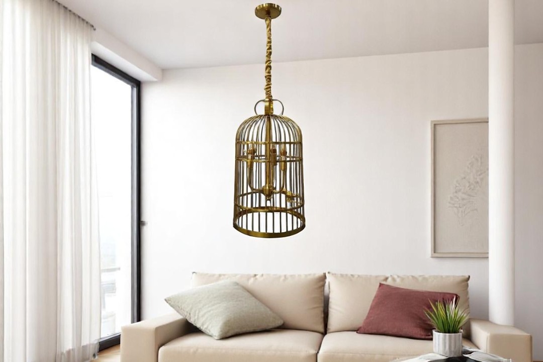 Ceiling chandelier Birdcage shape, MGC-17025-3