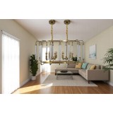 Golden Rectangular Ceiling Chandelier MGC-18041-8
