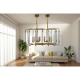 Golden Rectangular Ceiling Chandelier MGC-18041-8