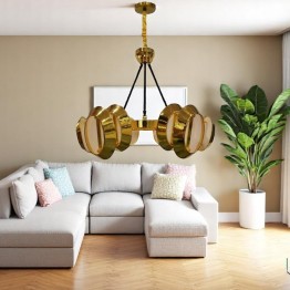 Modern ceiling chandelier rounded gold color MGC-15778-6