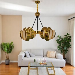 Modern ceiling chandelier rounded gold color MGC-15778-6