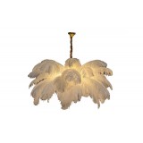 Modern chandelier lights, shape of a white feather, MGC-8268-6
