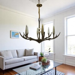 Metal ceiling chandelier, 6 lights, copper color MGC-15375-6