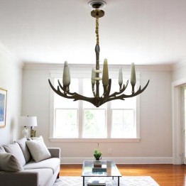 Metal ceiling chandelier, 6 lights, copper color MGC-15375-6