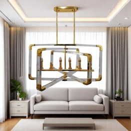 Modern Chandelier Golden and transparent color, MGC-18042-6