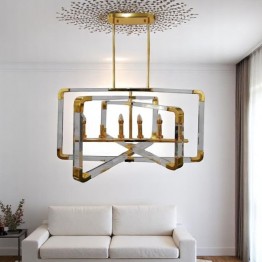 Modern Chandelier Golden and transparent color, MGC-18042-6