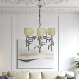 Silver ceiling chandelier, 8 lights,  MGC-17450-8