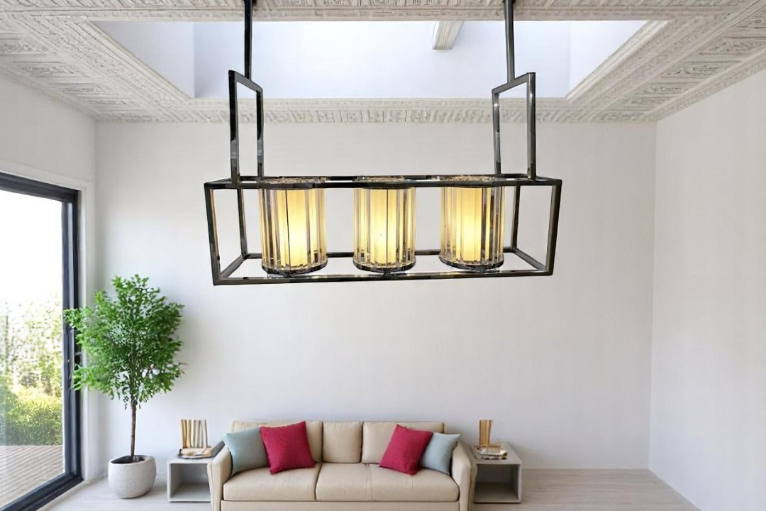 Ceiling chandelier with black metal structure MGC-013-3N