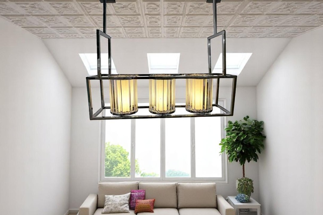 Ceiling chandelier with black metal structure MGC-013-3N