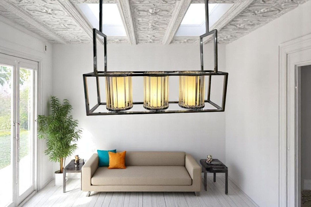 Ceiling chandelier with black metal structure MGC-013-3N