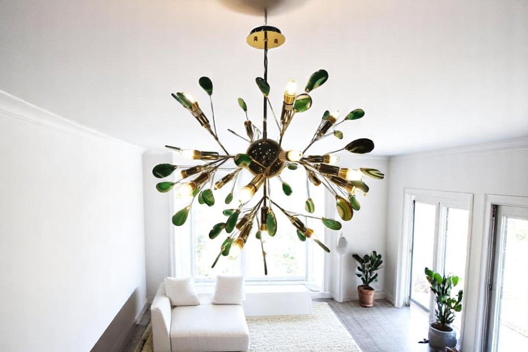 modern chandelier golden  and green color, MGC-9668-20B