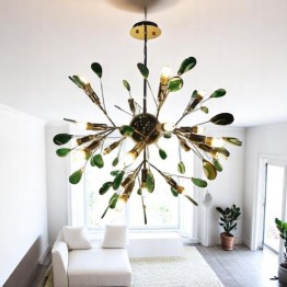 modern chandelier golden  and green color, MGC-9668-20B