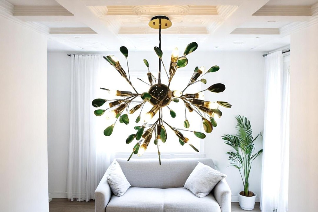 modern chandelier golden  and green color, MGC-9668-20B
