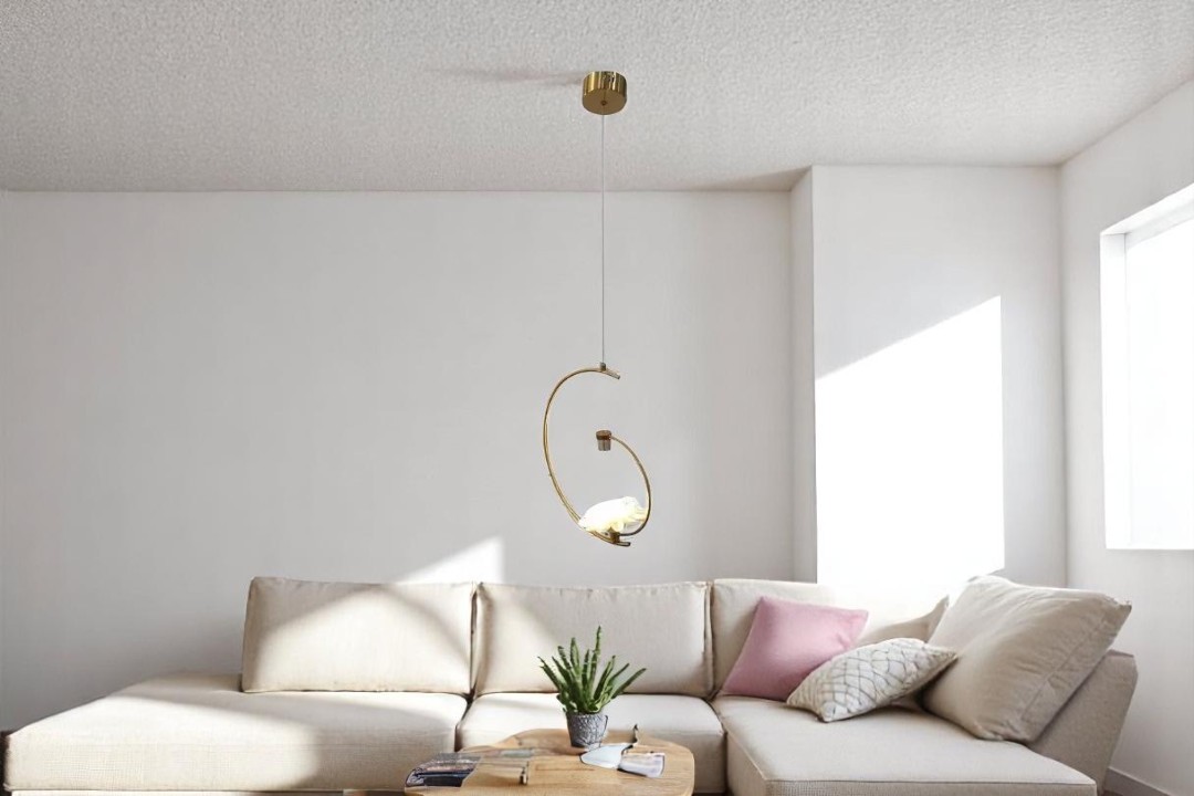 Ceiling lamp with one light, golden color MGC-9669-1B