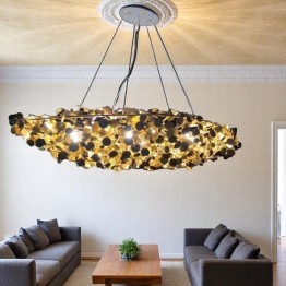 Bird's nest pendant ceiling lamp, gold color MGC-8311-8