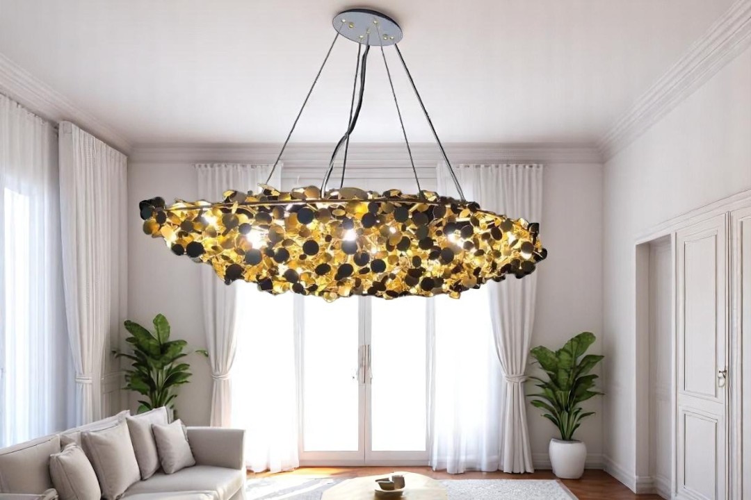 Bird's nest pendant ceiling lamp, gold color MGC-8311-8