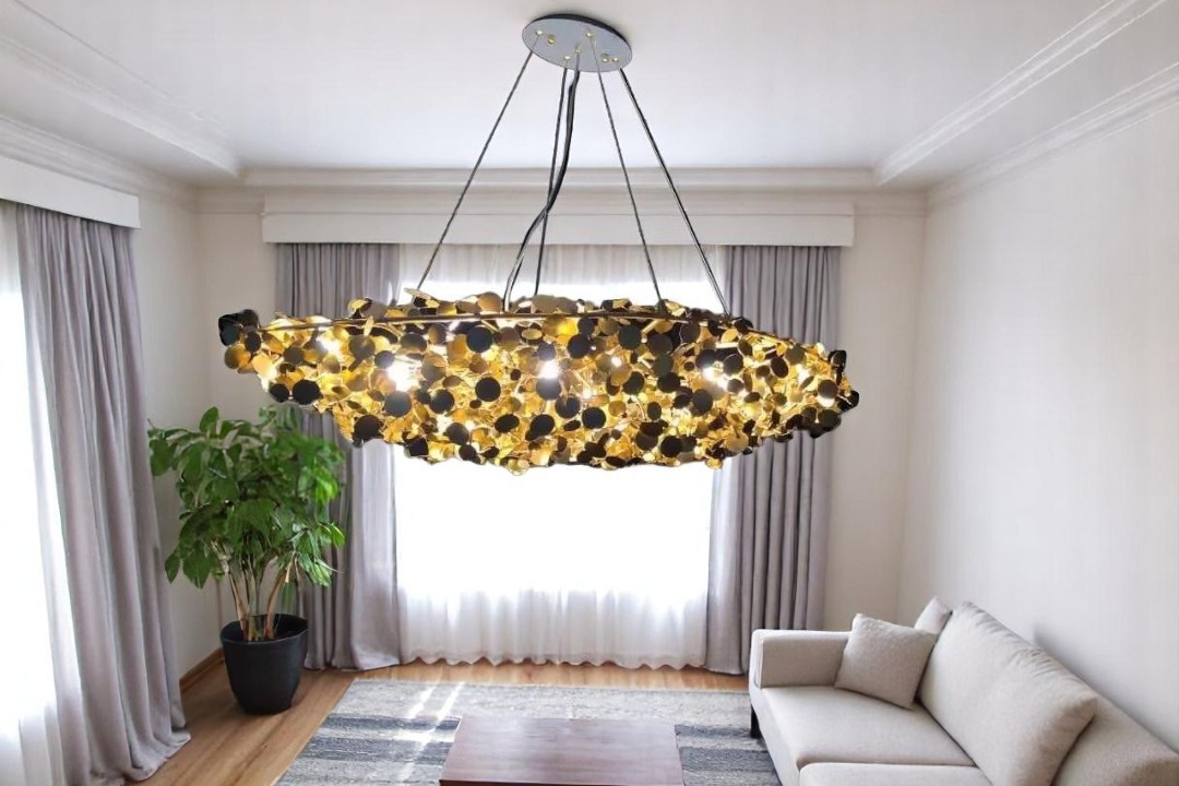 Bird's nest pendant ceiling lamp, gold color MGC-8311-8