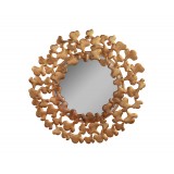 Round wall mirrors with golden leaves  MR-1133