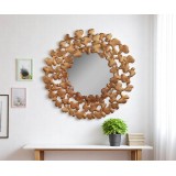 Round wall mirrors with golden leaves  MR-1133