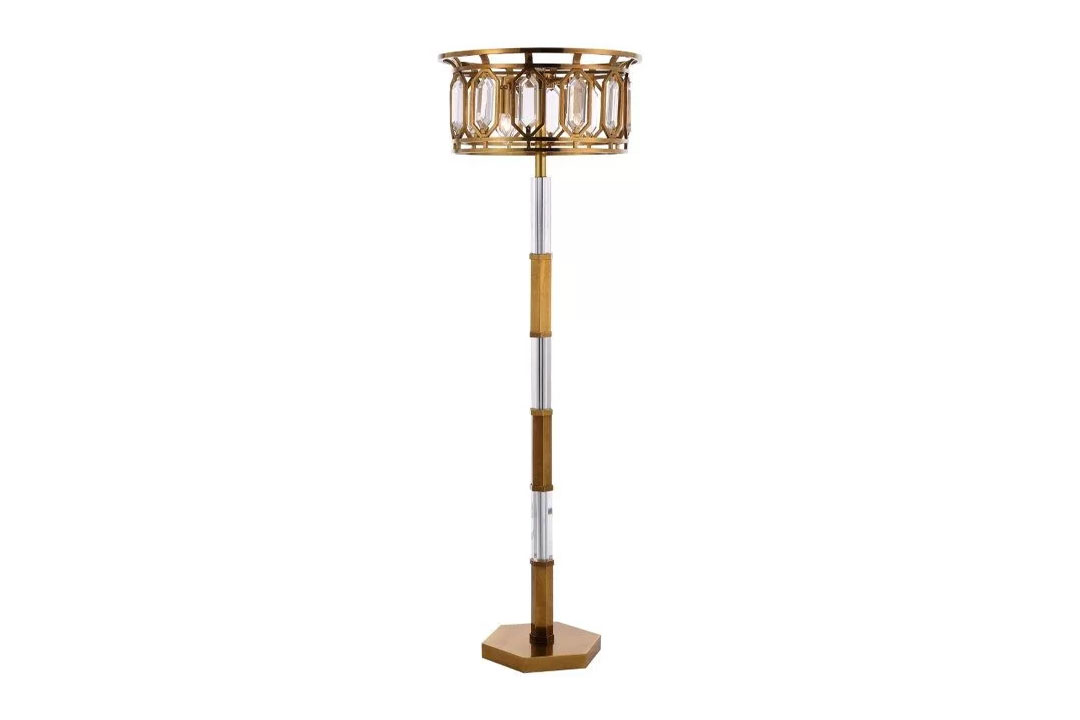 Long stand lamp with golden and silver column MGF-17050-4
