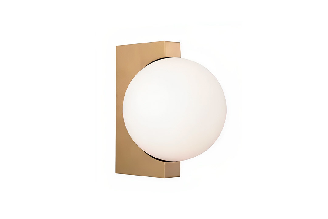 White ball-shaped wall lamp gold and white MGW-8141-1 