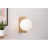 White ball-shaped wall lamp gold and white MGW-8141-1 