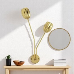 Golden wall lamp in the shape of a rose MGW-17118-2