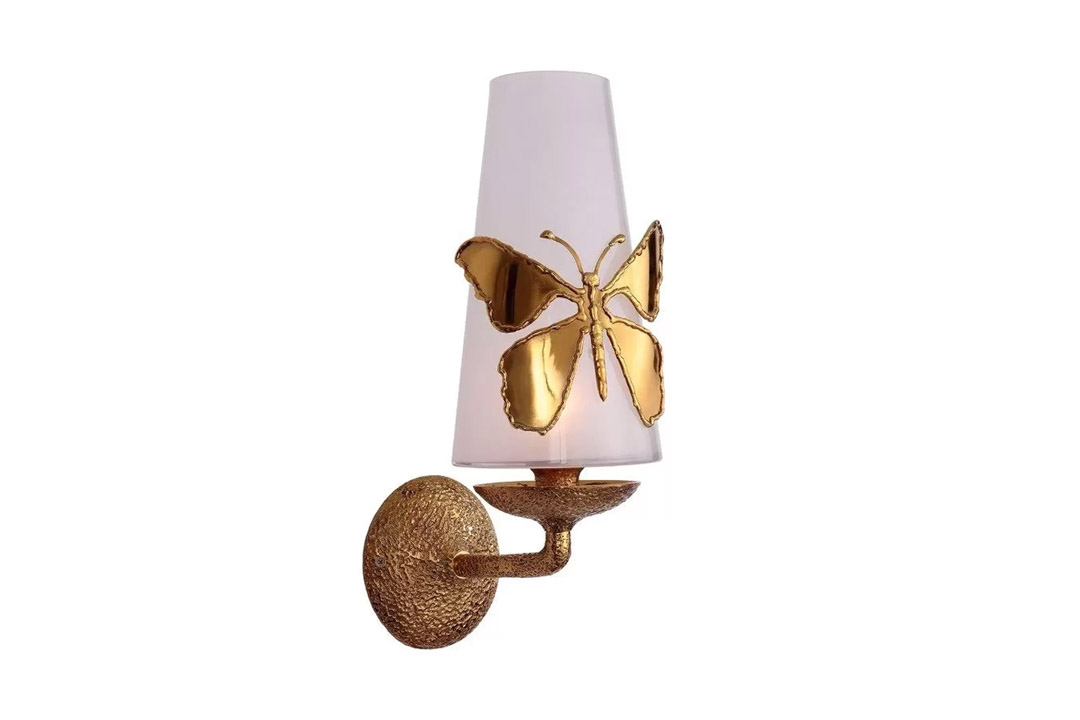 Golden wall lamp in butterfly shape MGW-18002-1