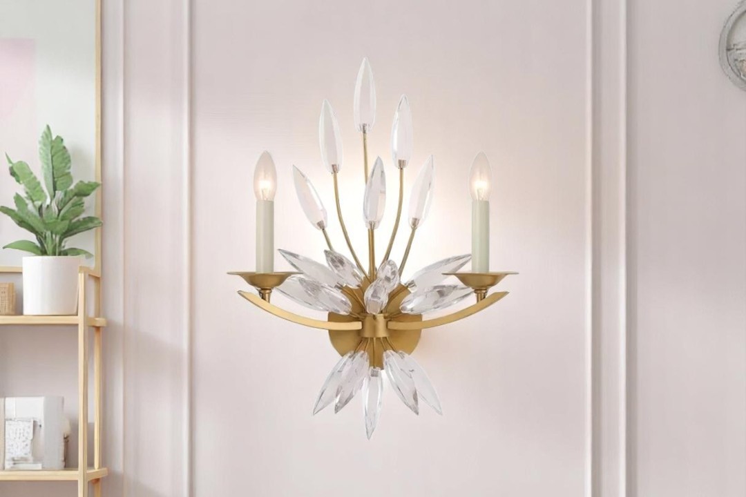 Wall lamp, golden color, 2 lamps, MGW-17051-2B