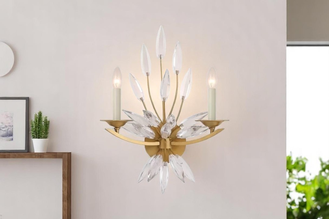 Wall lamp, golden color, 2 lamps, MGW-17051-2B