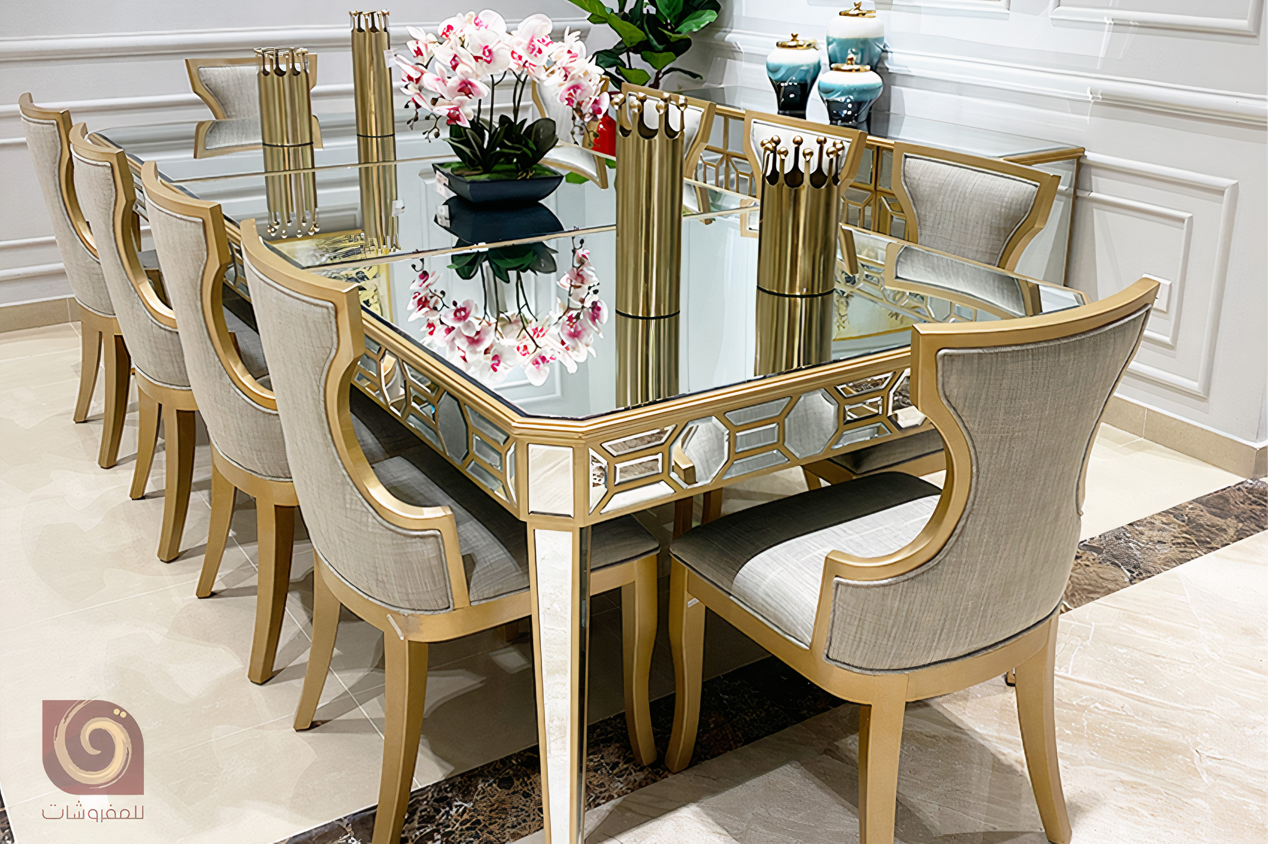 Modern (1+ 8) dining table with buffet