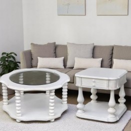 New Classic coffee table 3 pieces, CT-7875 - white