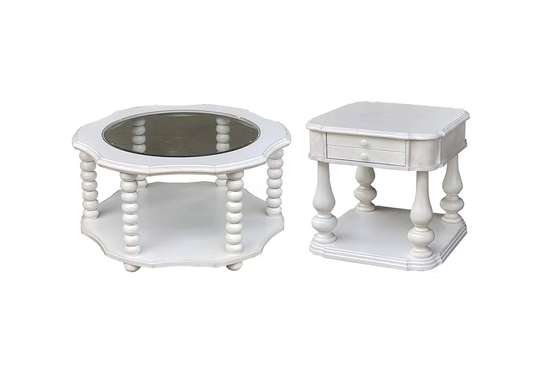 New Classic coffee table 3 pieces, CT-7875 - white
